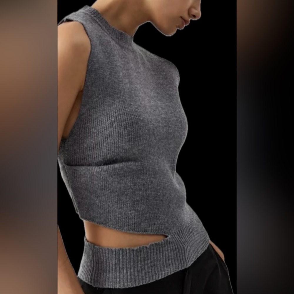 Enlighten Me Cutout Sweater Vest